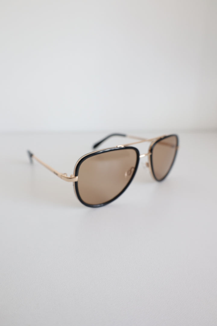 Quay - Black/Tan All In Medium Sunglasses