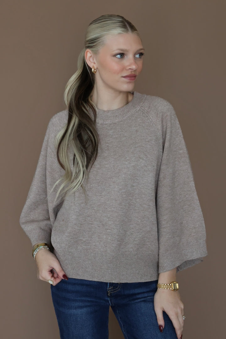 Bailey Crew Neck Sweater- Soft Mocha