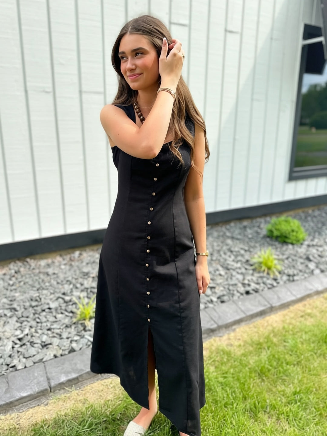 Leighton Button Midi Dress