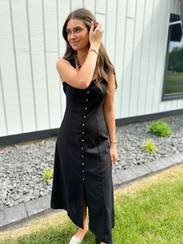 Leighton Button Midi Dress