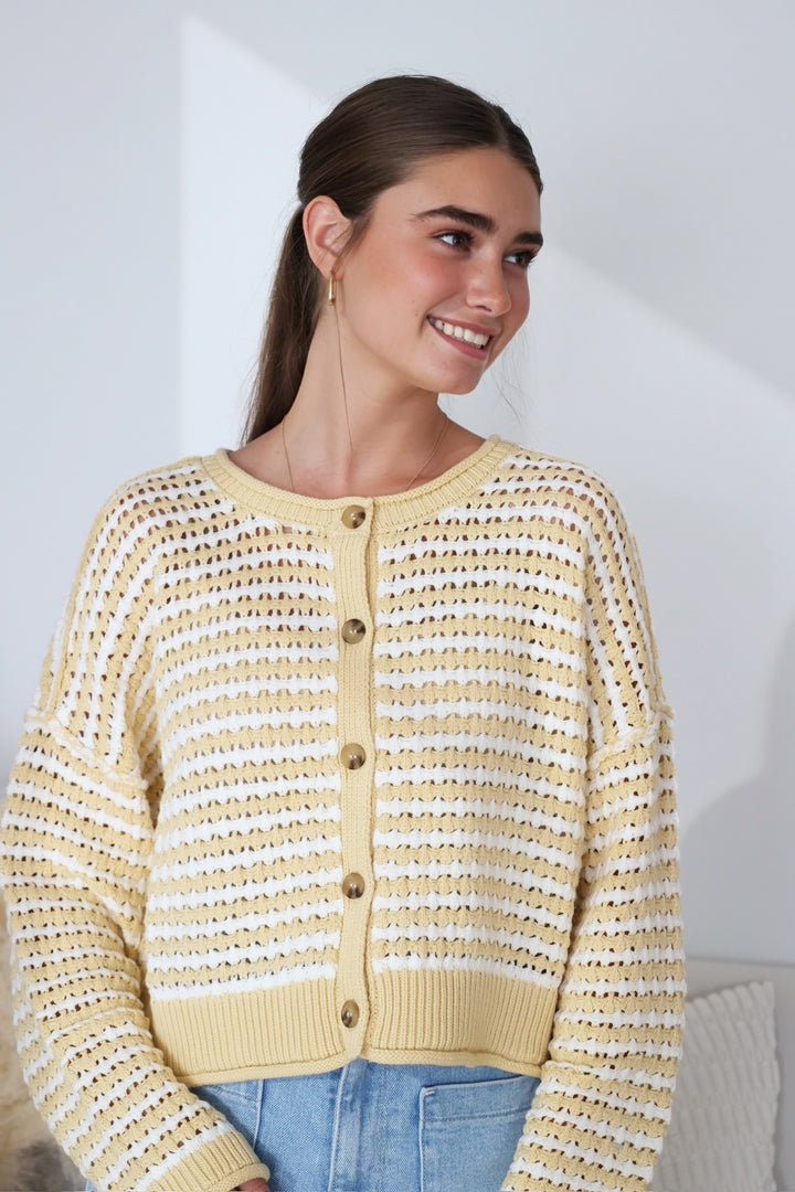 L/S Vienna Cardigan- Yellow