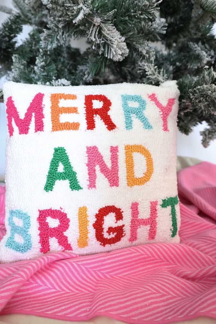 Merry And Bright Colorful Pillow