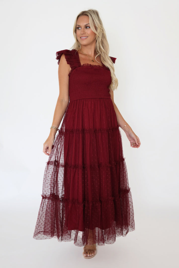 Bridgerton Midi Dress- Wine