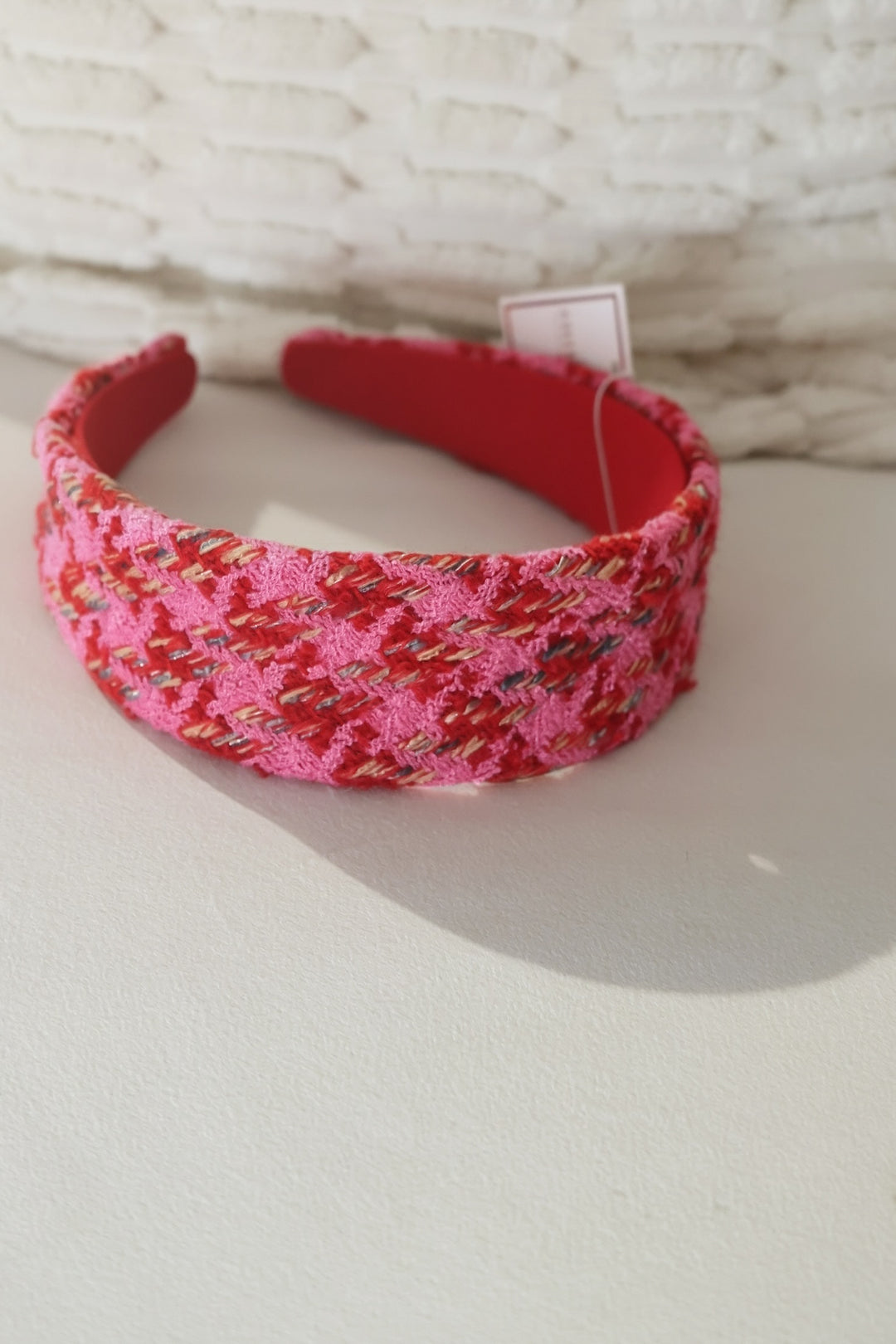 Tweed Headband- Red