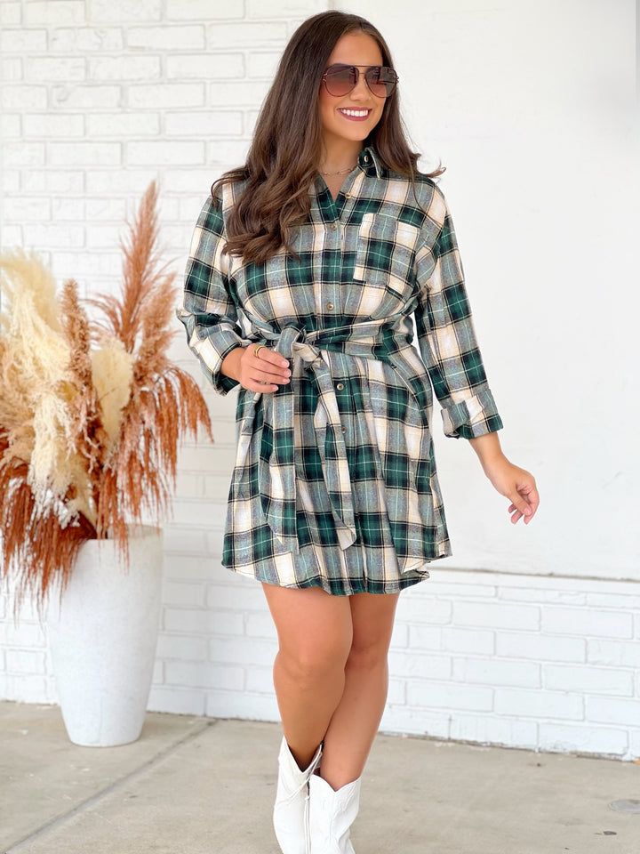 Ivy Plaid Shirt Dress