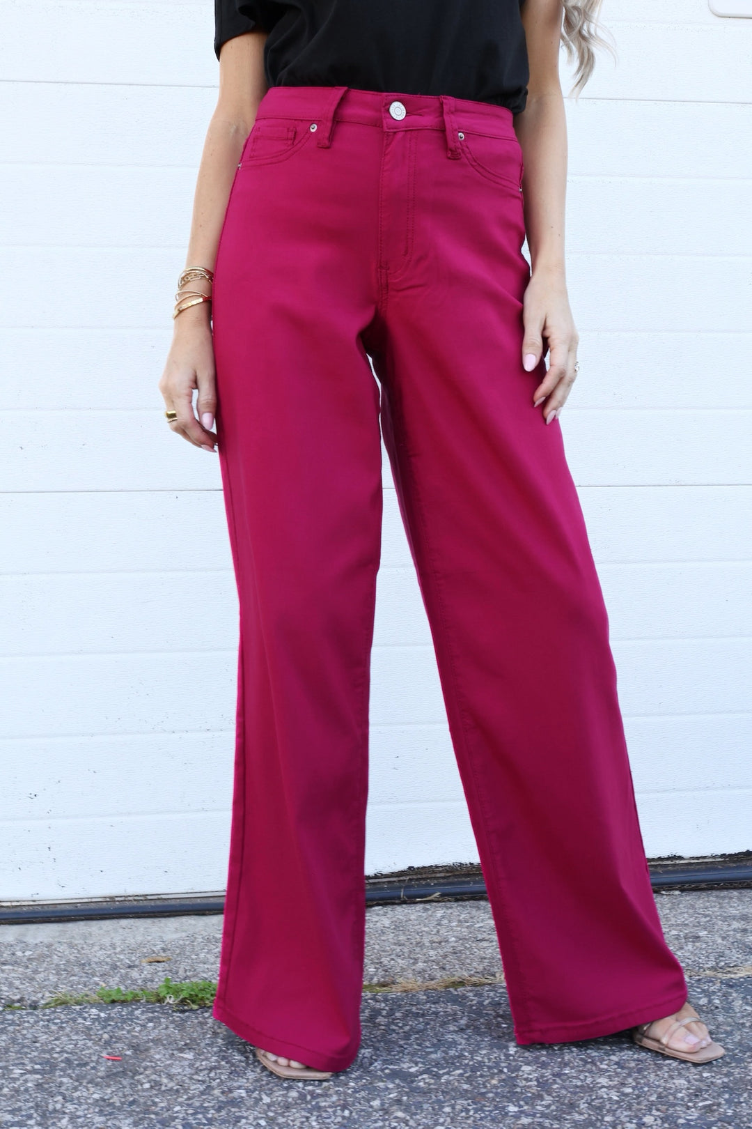 Hyperstretch High Rise Pants- Cabernet (final sale)