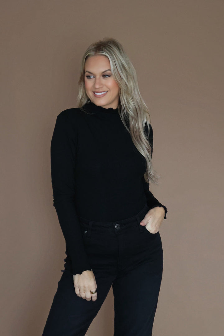 Jude Mockneck Top -Black