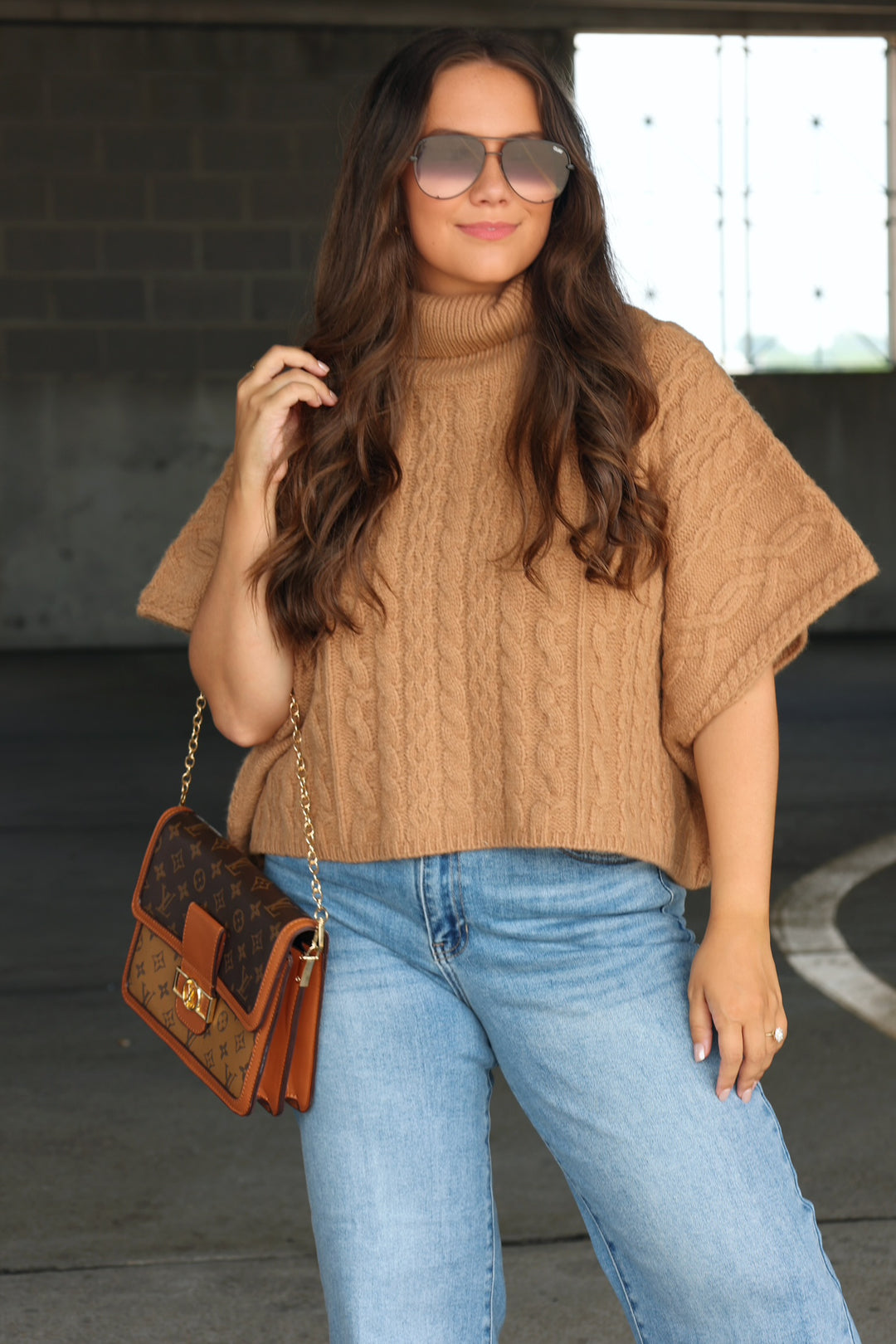 Cameron Sweater Poncho - Beige (FINAL SALE)