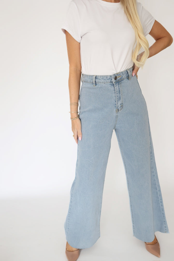 Harper Wide Leg Jean- Light Denim