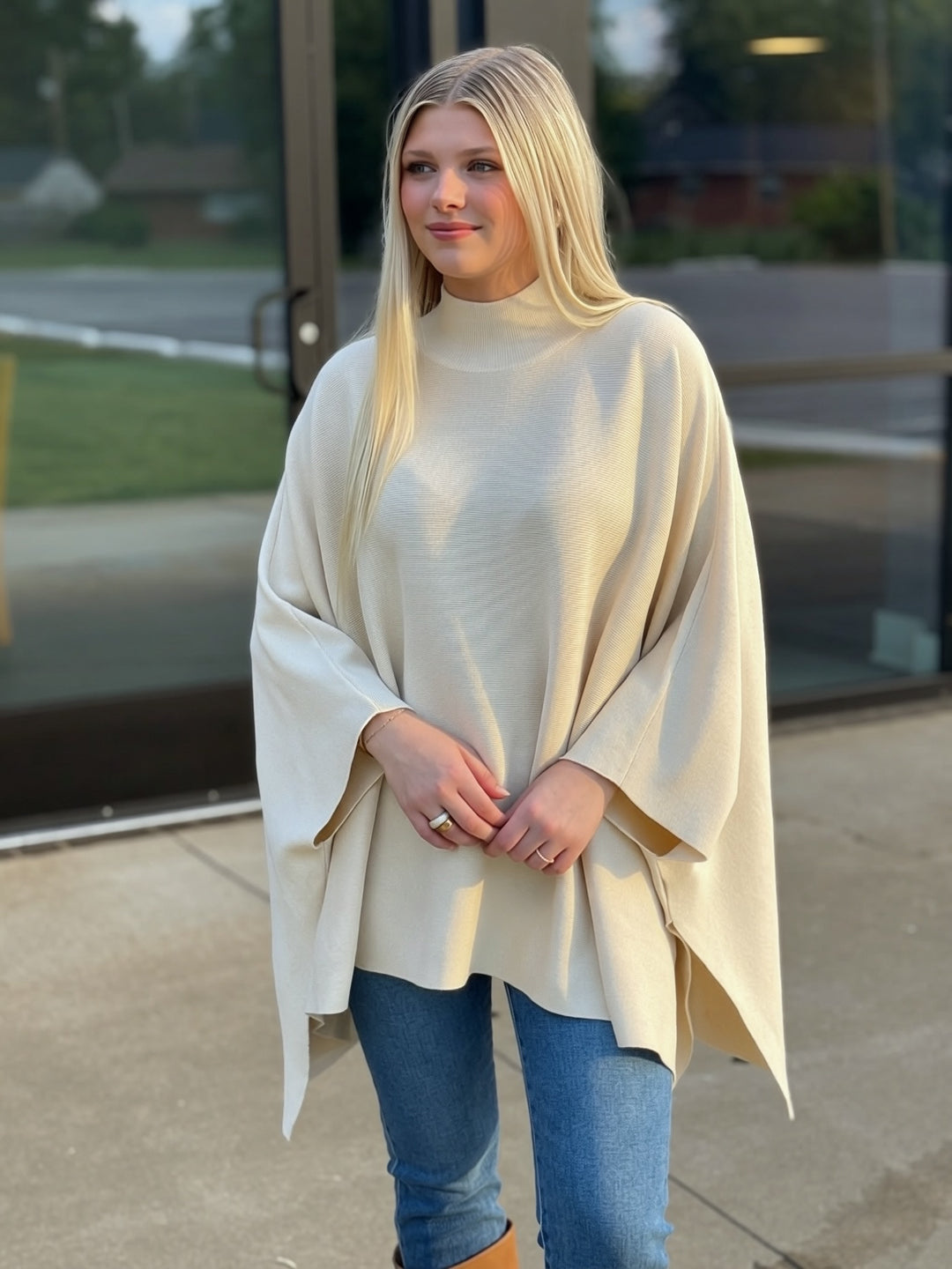 Golden Poncho Sweater