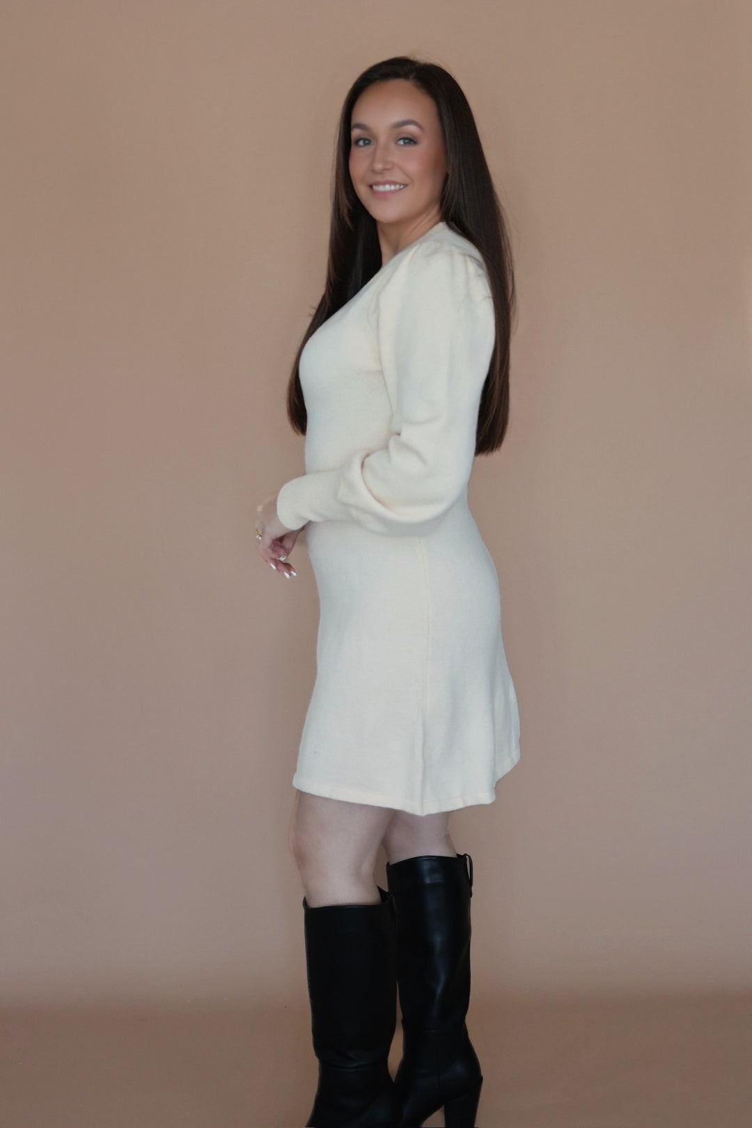 Annie Sweater Dress- Cream