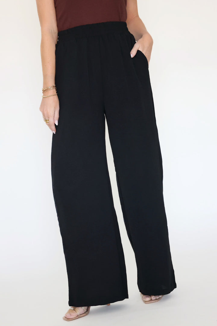Britton Wide Leg Pant- Black