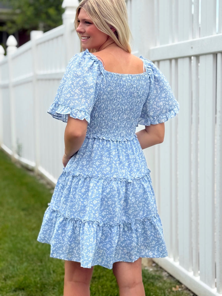 Emma Dress- Blue Floral