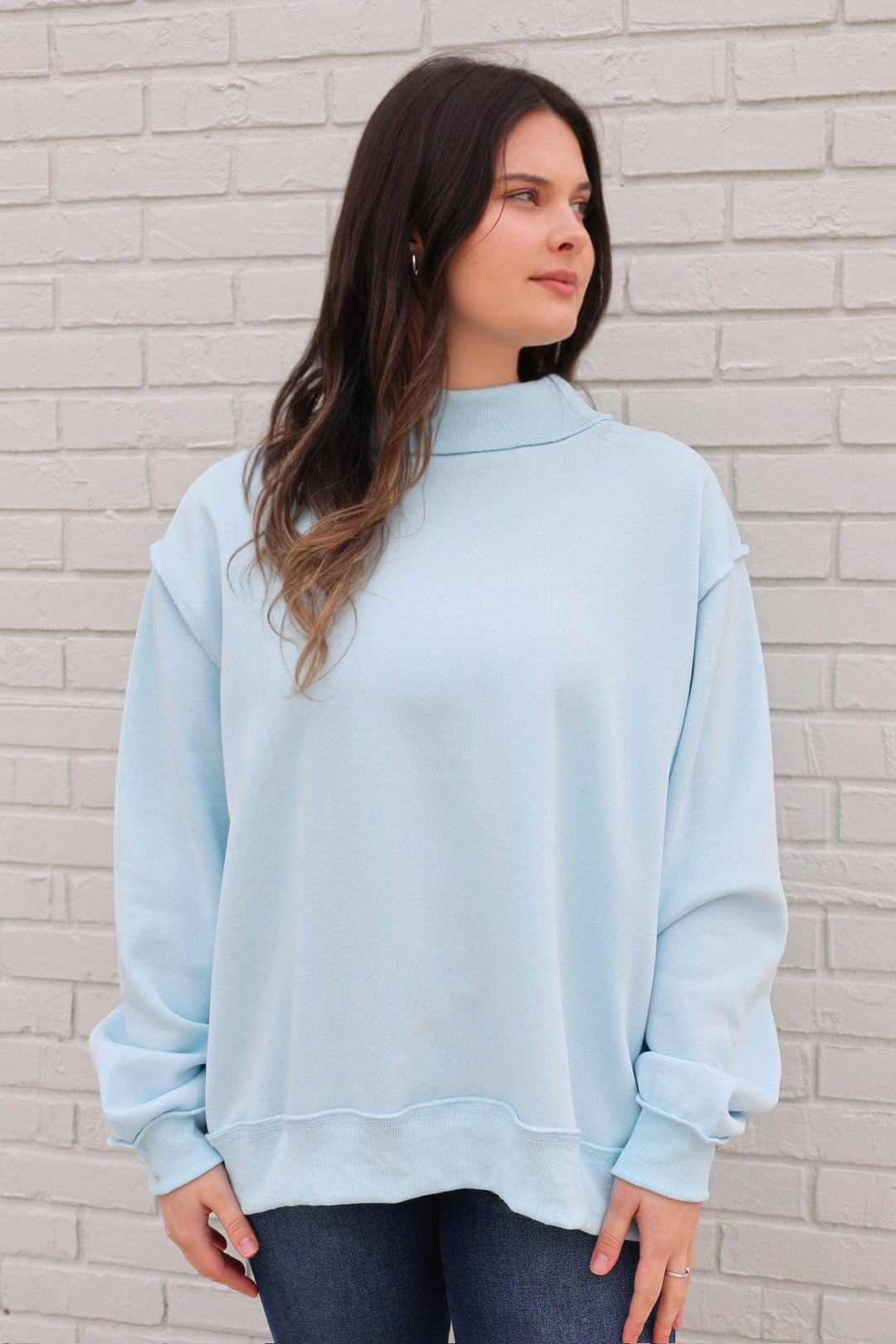 Solid Reverisble Mock Neck