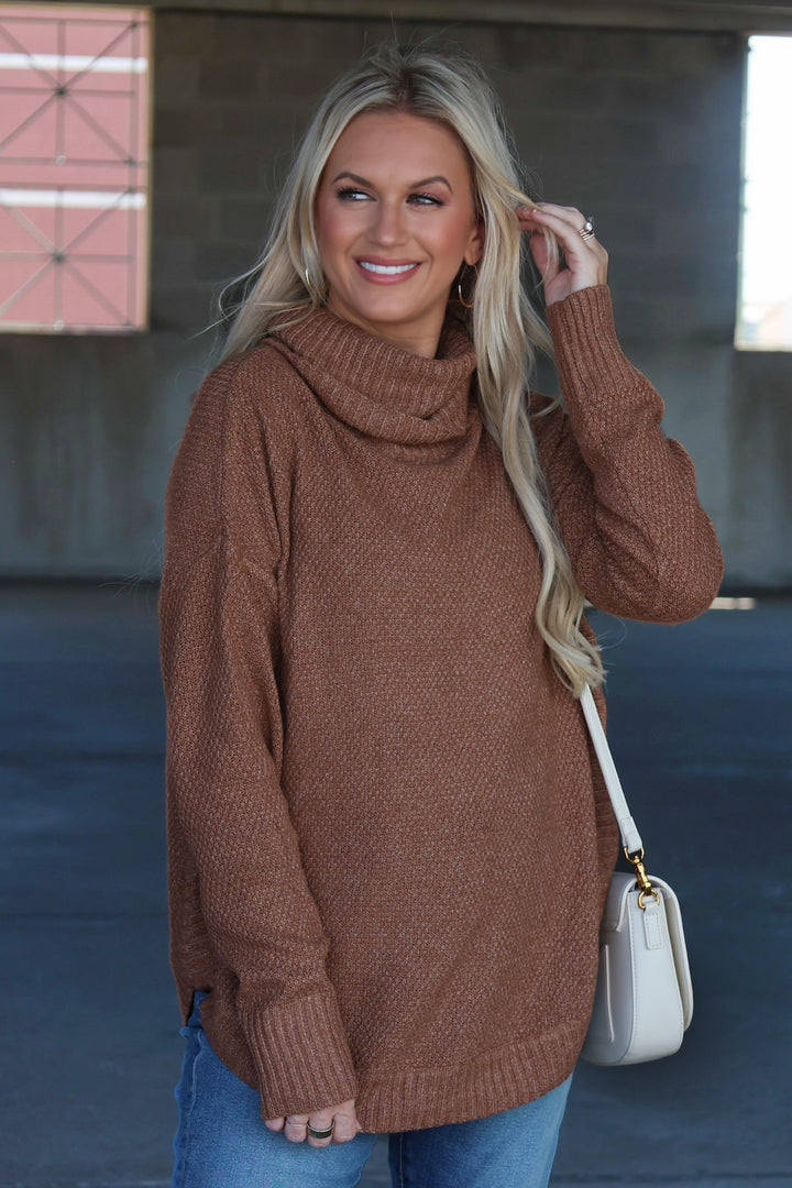 Sydney Cowlneck Sweater - Camel
