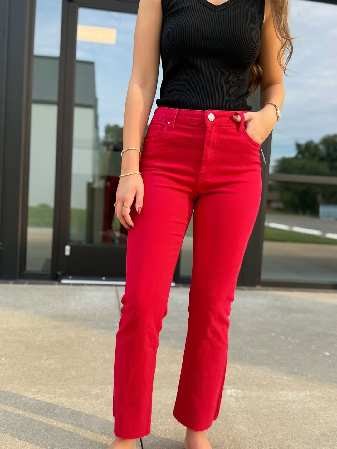 Kelsey High Rise- Ruby Red