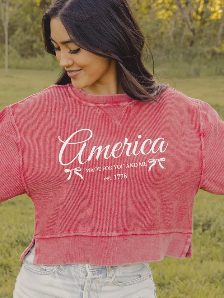 America Bow Cropped Sweatshirt (FINAL SALE)