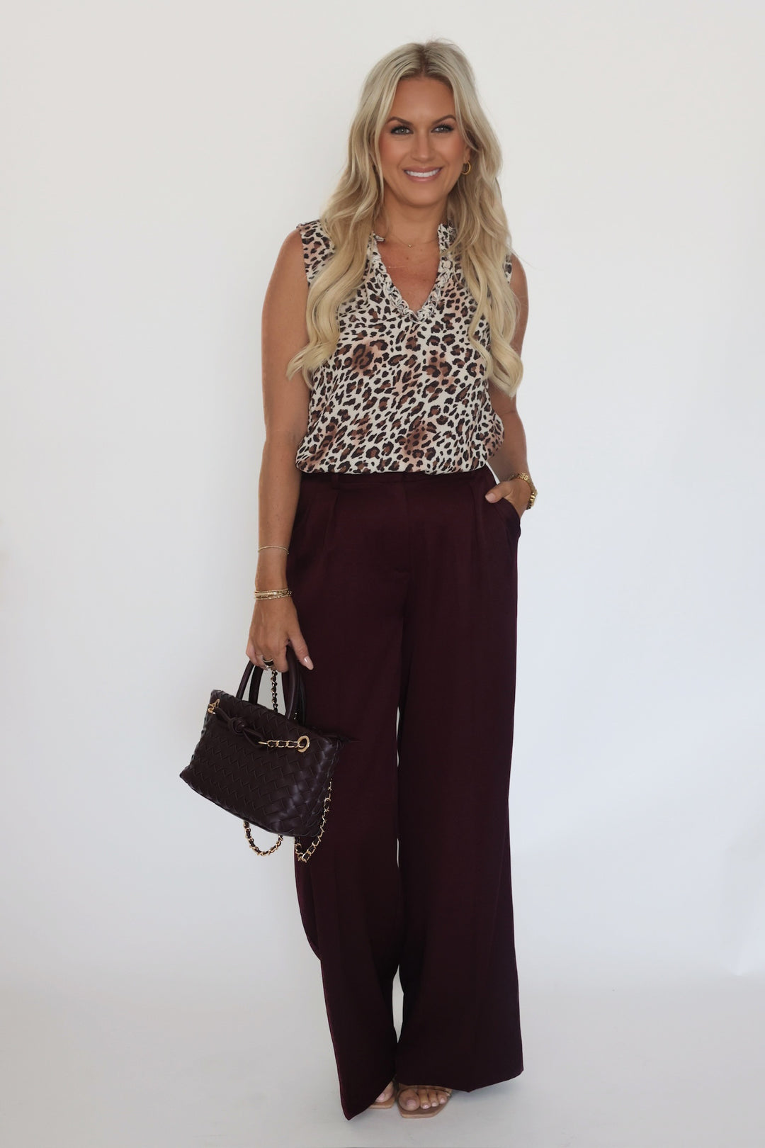 Lilibet Satin Pant - Red Wine