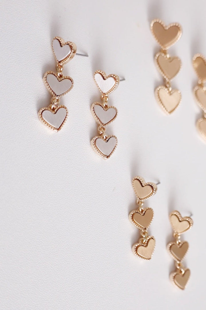 With Three Hearts Earring