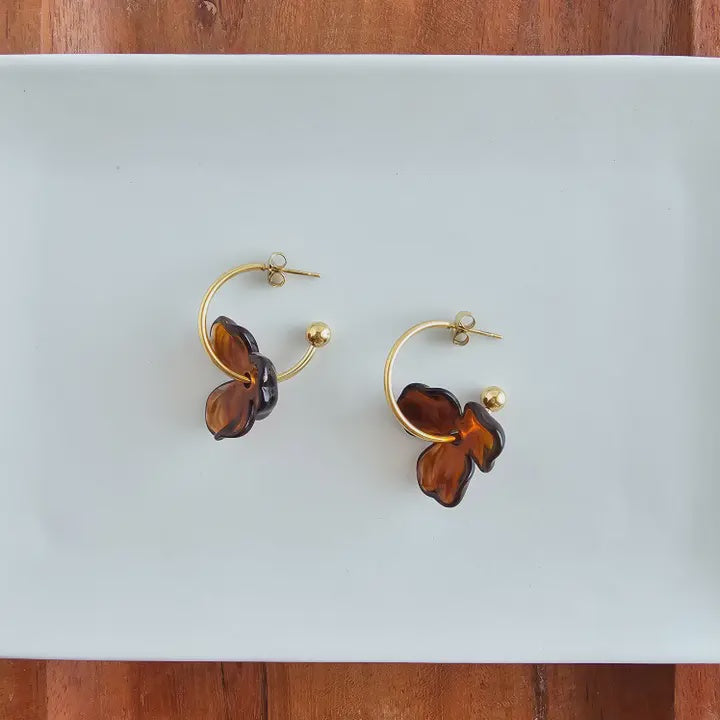 Magnolia Amber Hoops