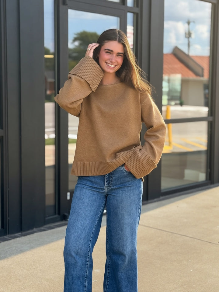 Just My Type Sweater- Mocha