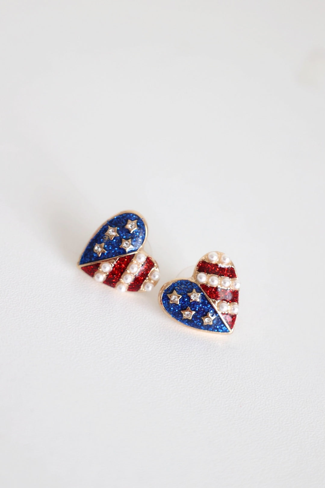 USA Heart Studs