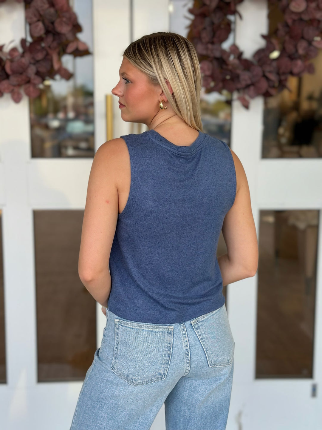 Sloane Soft Knit Tank- True Navy