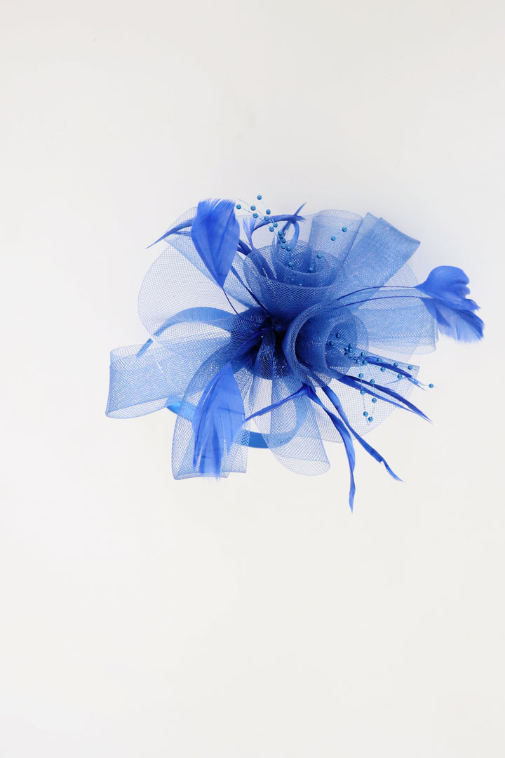 Win Place Show Headband Fascinator- Blue