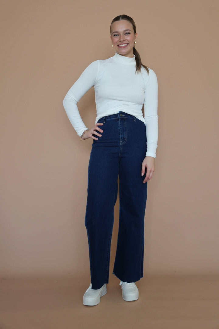 Harper Wide Leg Jean- Dark Denim
