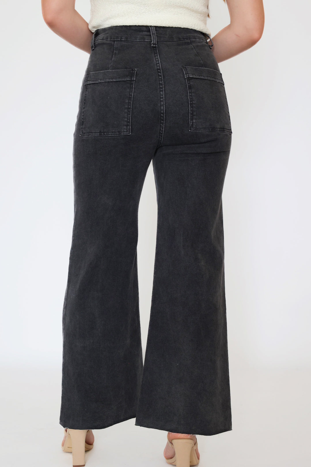 Harper Wide Leg Jean - Black Washed