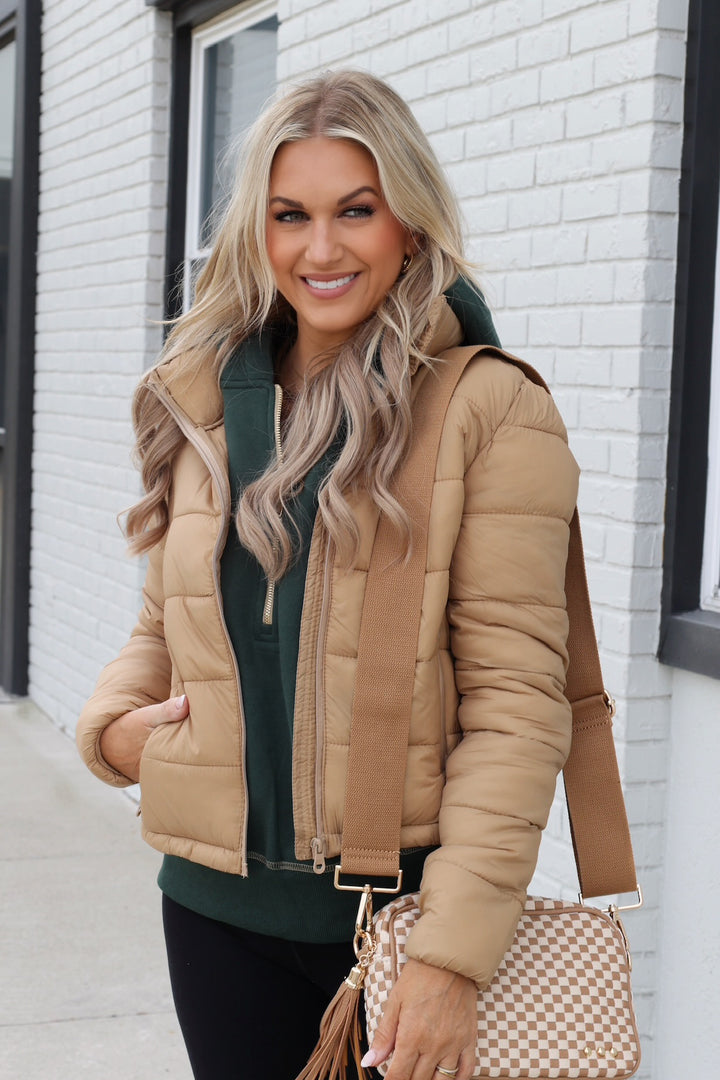 Cherish Puffer Jacket- Coffee