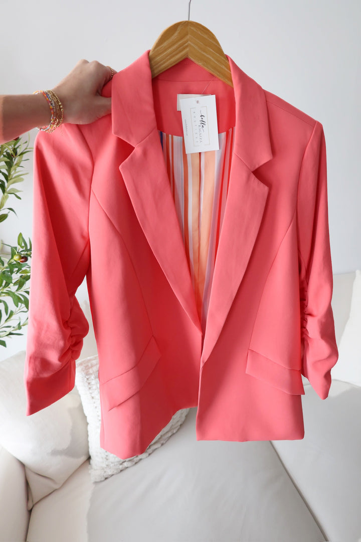 Boardroom Blazer- Coral Sunset