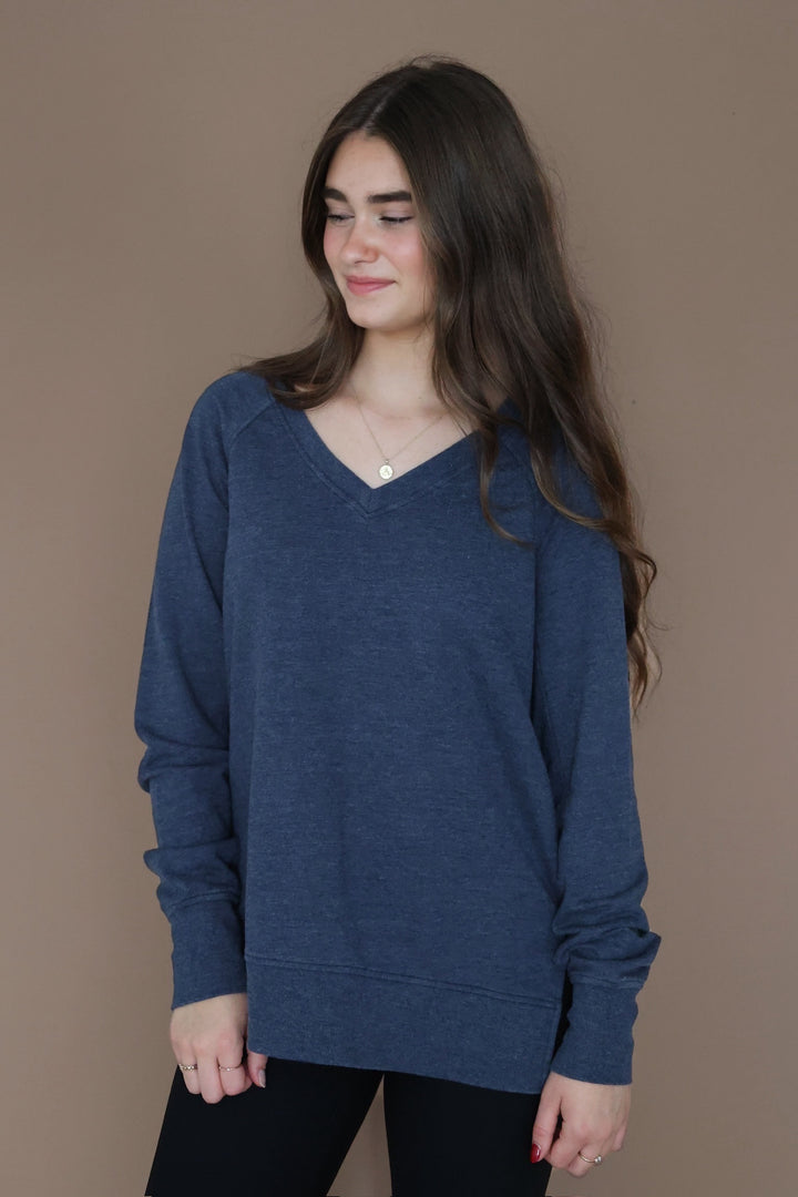 Weekender V Neck- Blue Sapphire