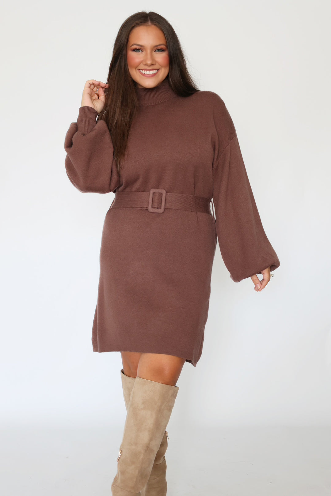 Quinn Belted Sweater Dress