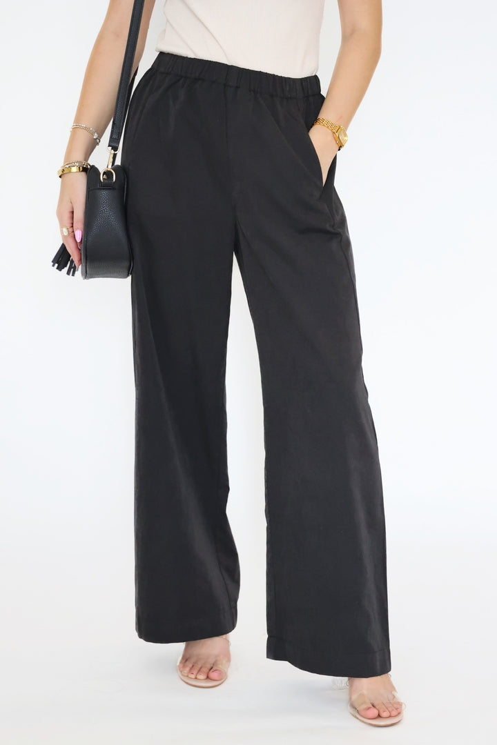Paris Wide Leg Pant- Black
