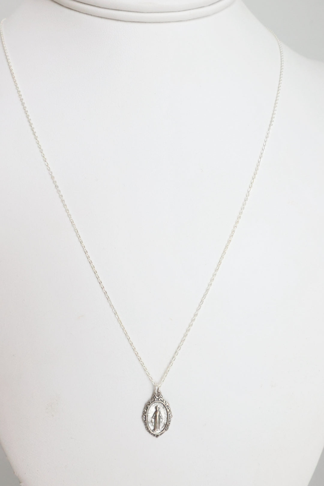 Virgin Mary Sterling Silver Necklace