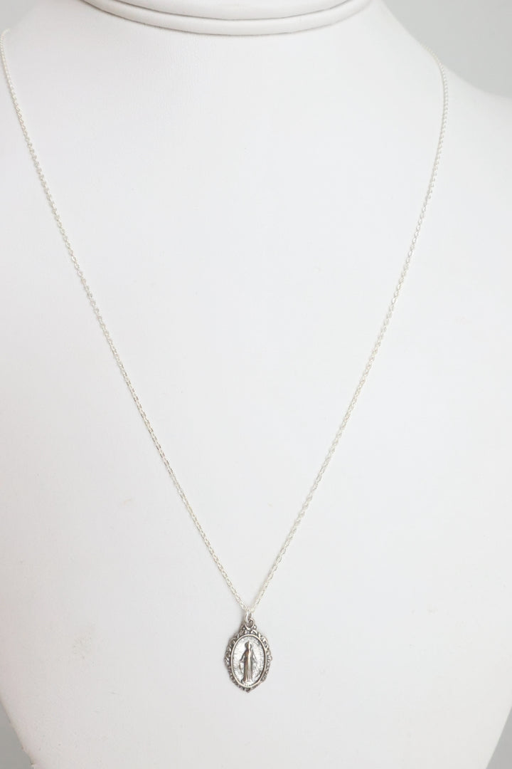 Virgin Mary Sterling Silver Necklace