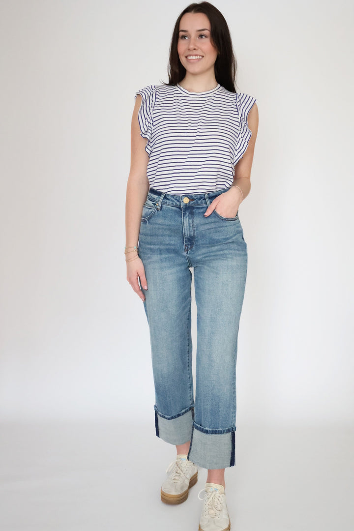 Sienna High Rise Wide Leg Jean - Cuddle