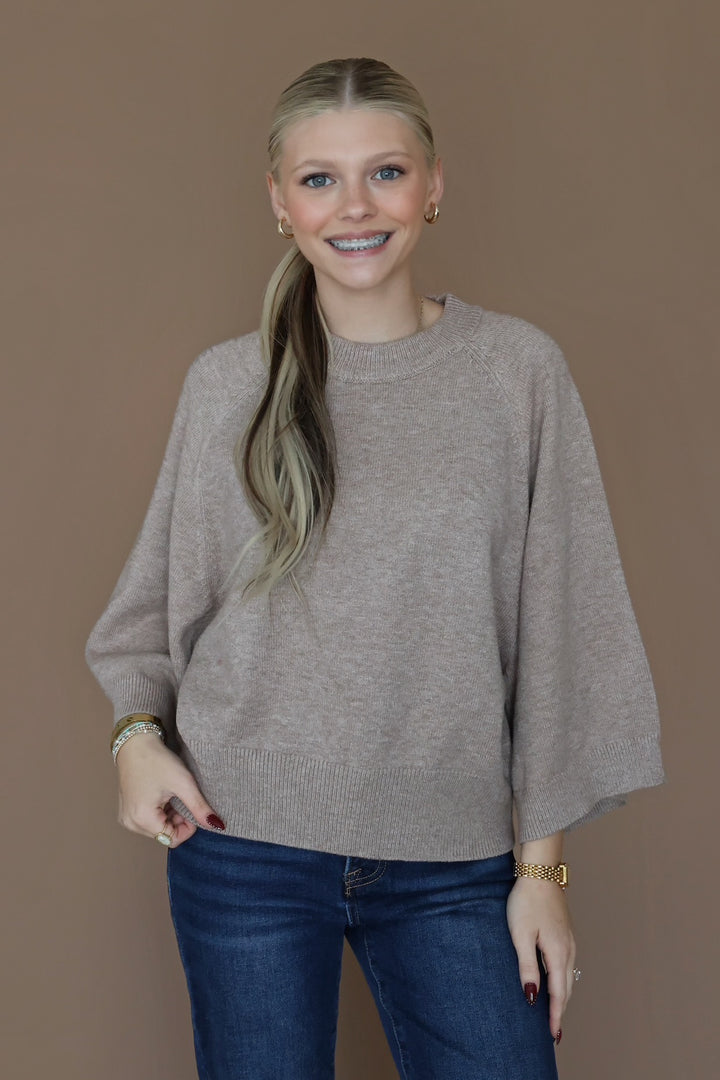 Bailey Crew Neck Sweater- Soft Mocha