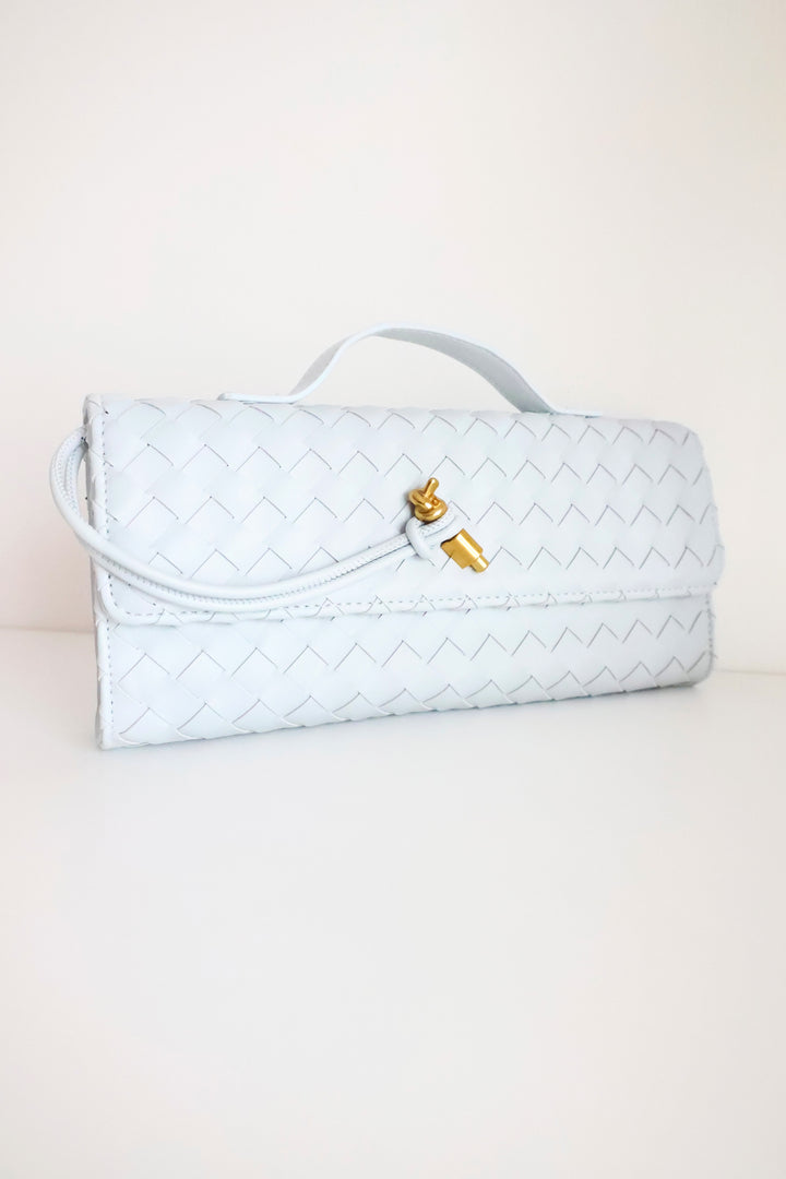 Ada Top Handle Clutch - Ice Blue