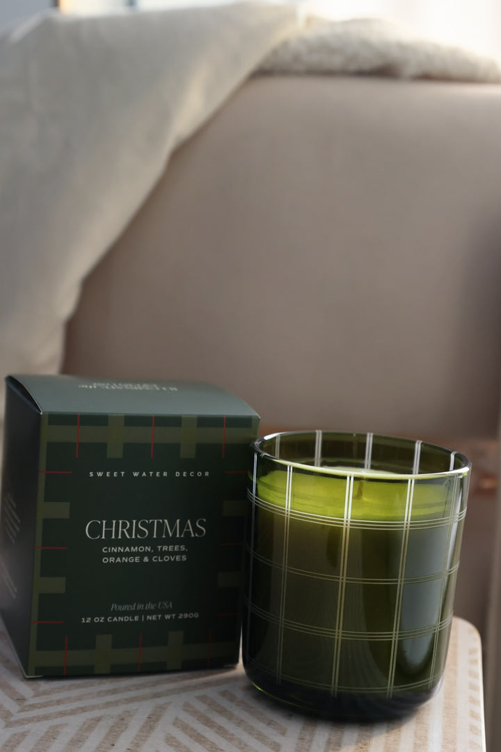 Christmas Plaid Candle