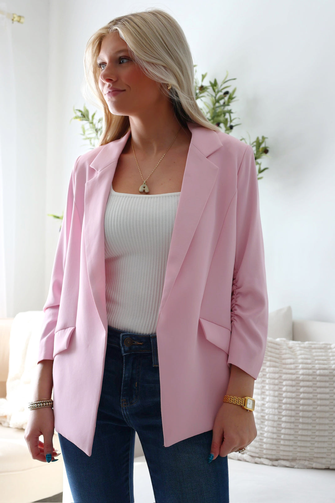 Boardroom Blazer- Pink Sorbet