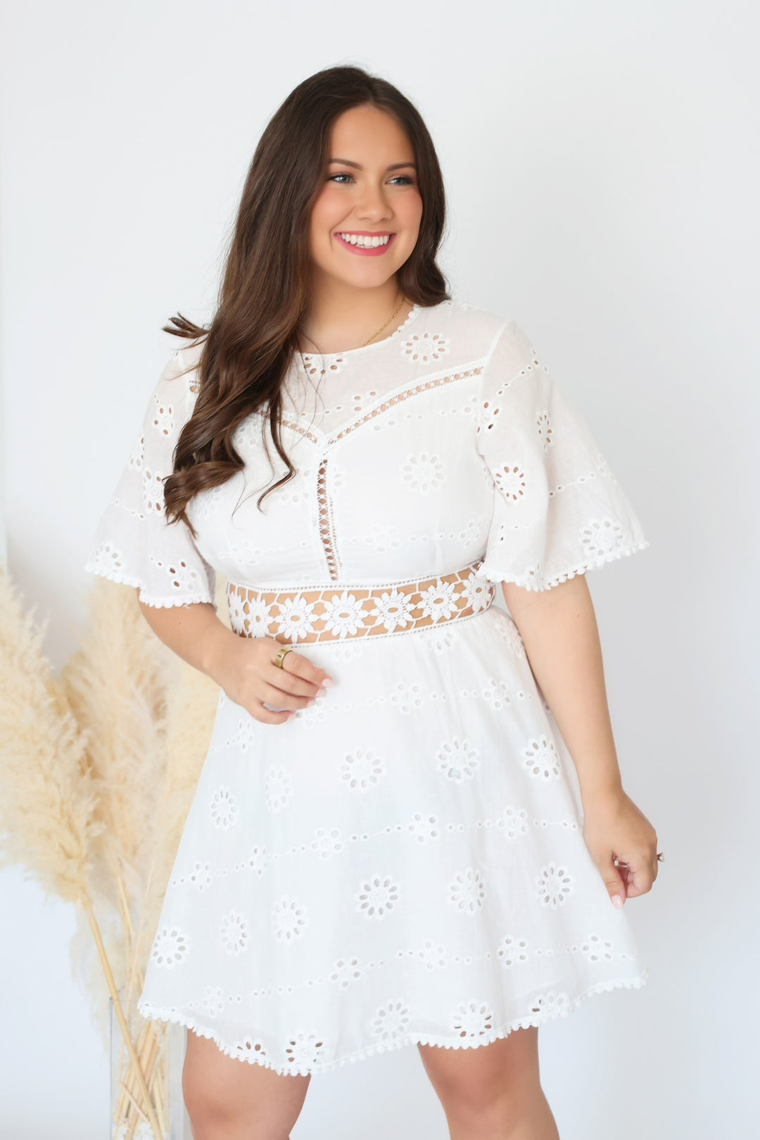 Spring Fields Eyelet Mini Dress (FINAL SALE)