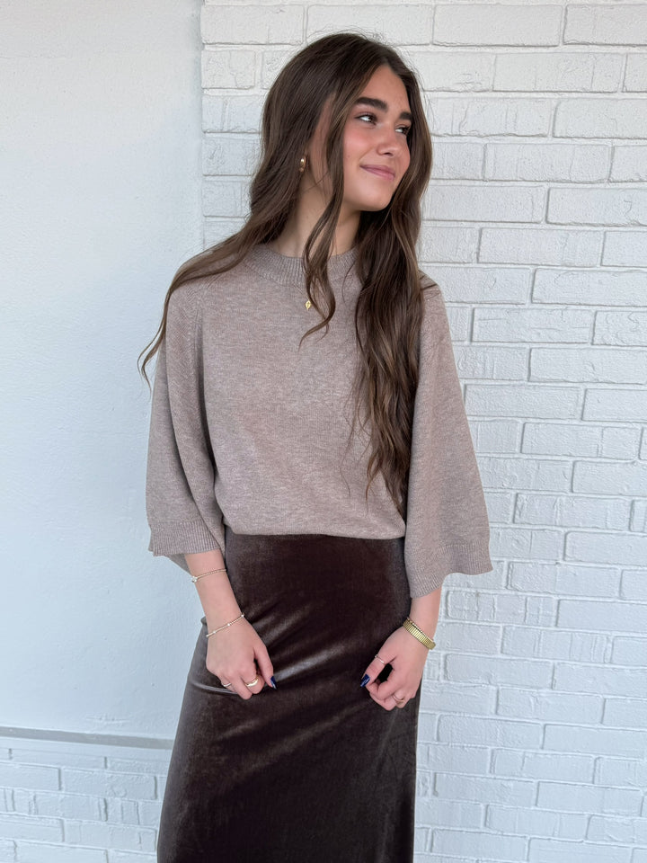 Bailey Crew Neck Sweater- Soft Mocha