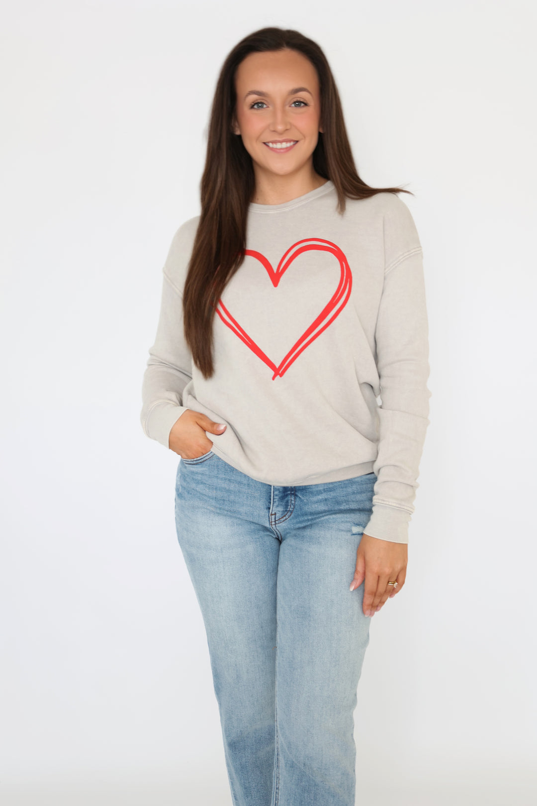 Heart Puff Graphic Sweatshirt