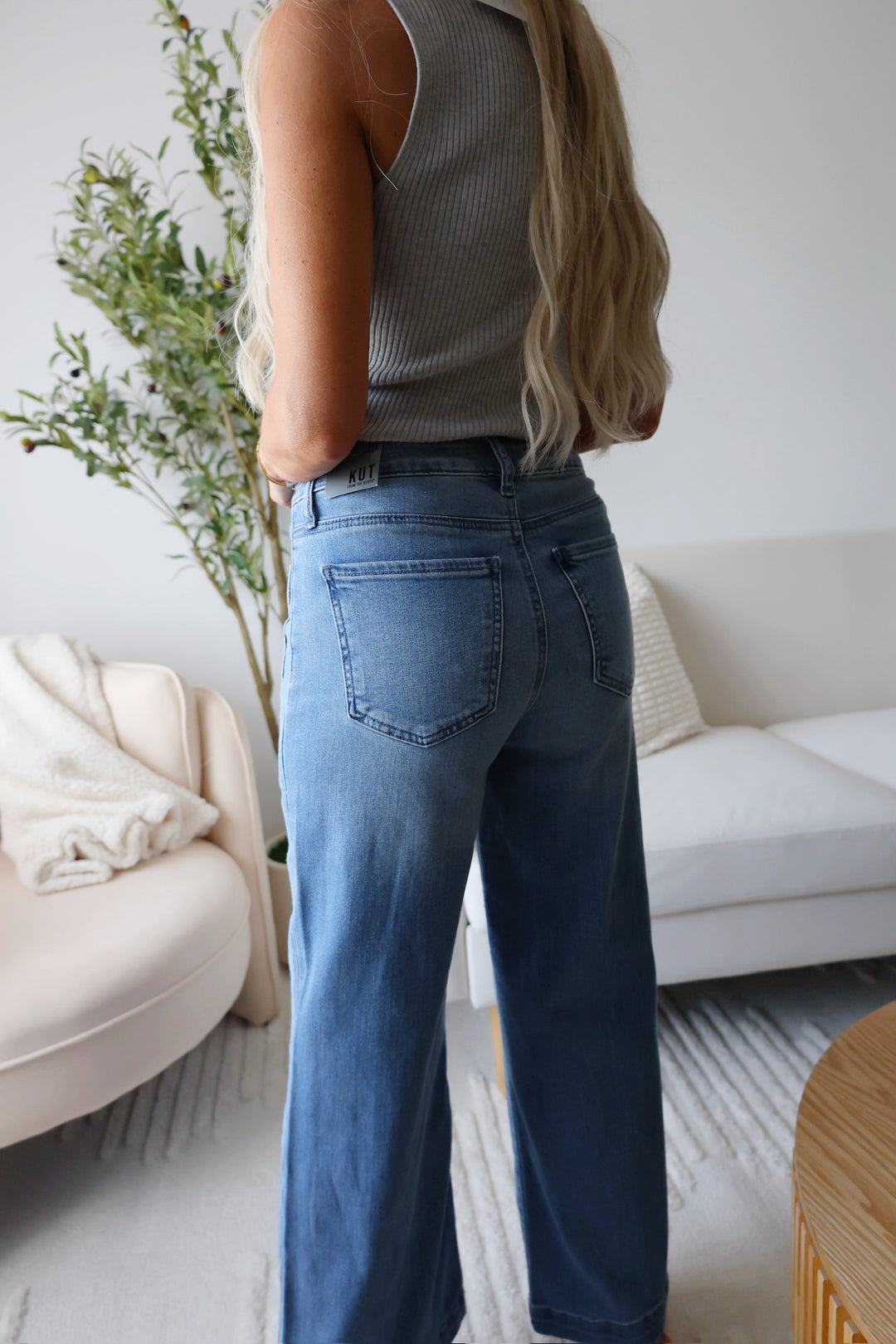 Meg High Rise Fab Ab Wide Leg Jean - Assertive