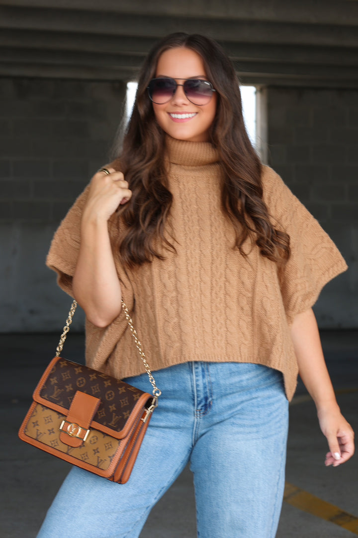 Cameron Sweater Poncho - Beige (FINAL SALE)