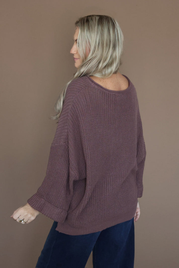 Sylvia V-Neck Sweater- Mocha