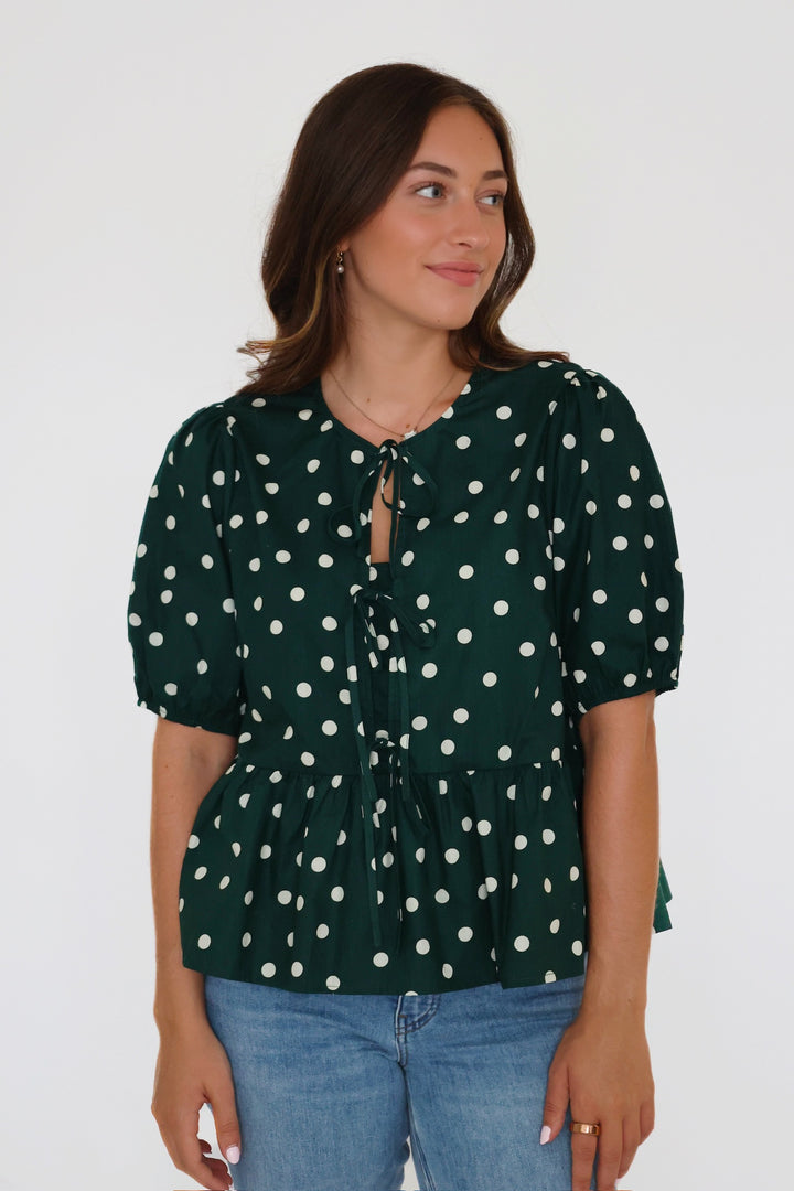 Agner Polka Dot Top
