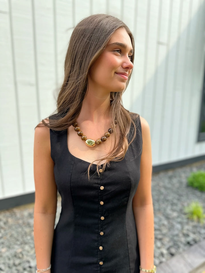 Leighton Button Midi Dress